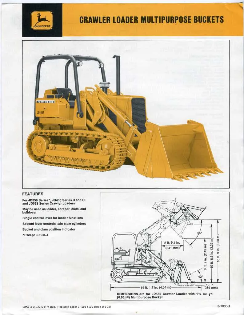 1000 john deere specs