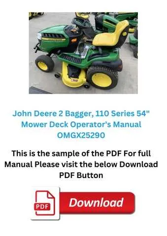 110 john deere mower specs