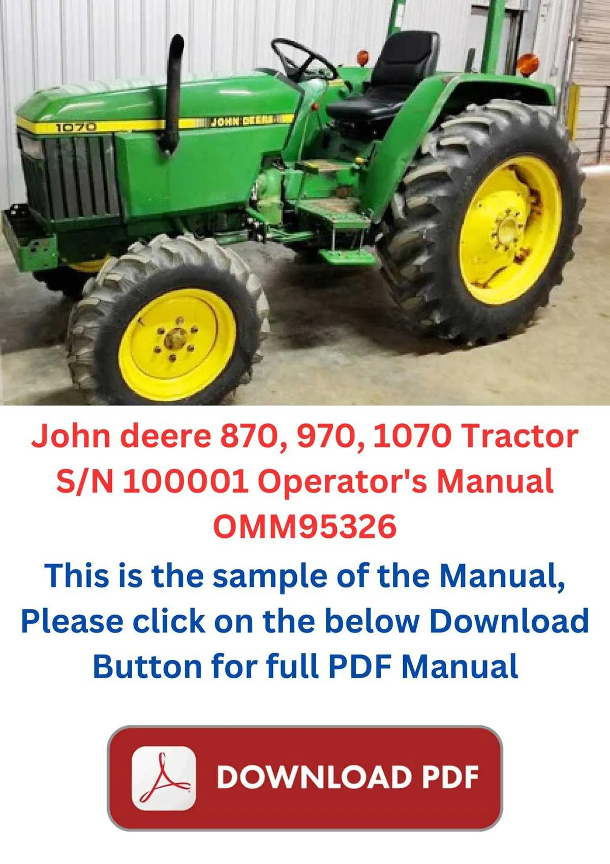 1996 john deere 870 specs