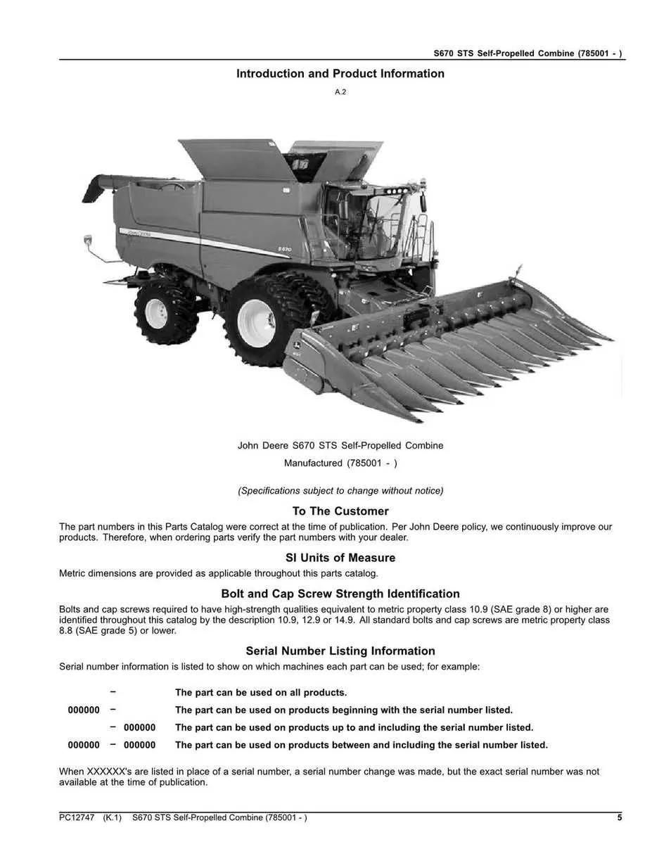 2017 john deere s670 specs
