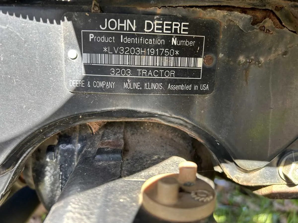 3203 john deere specs