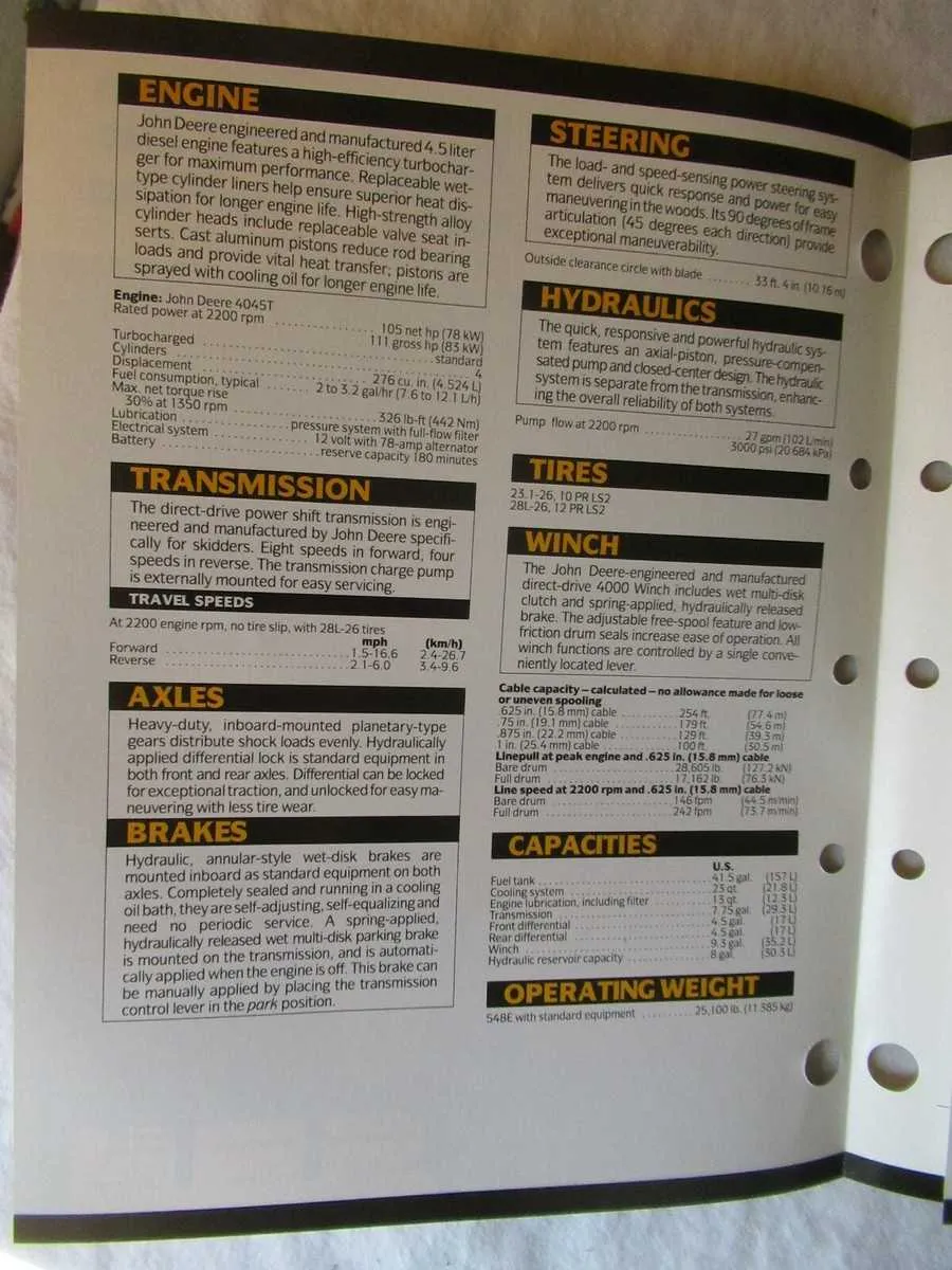 548e john deere skidder specs 548e john deere skidder specs