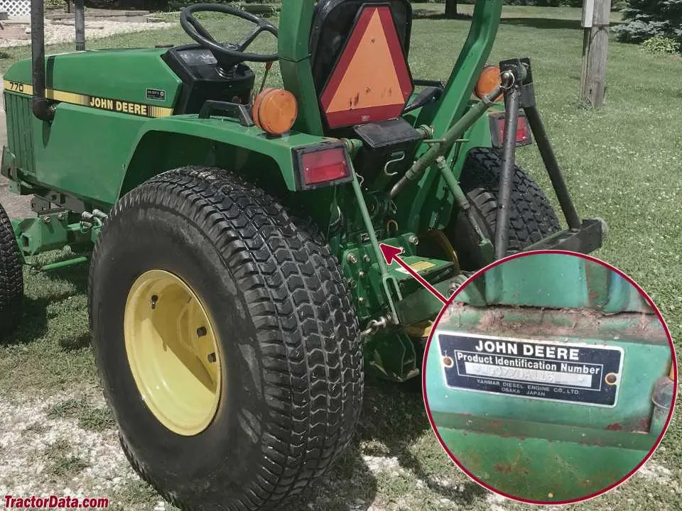870 john deere tractor specs