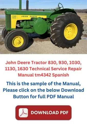 930 john deere tractor specs