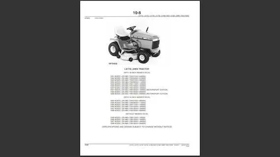 john deer lx176 tractor specs