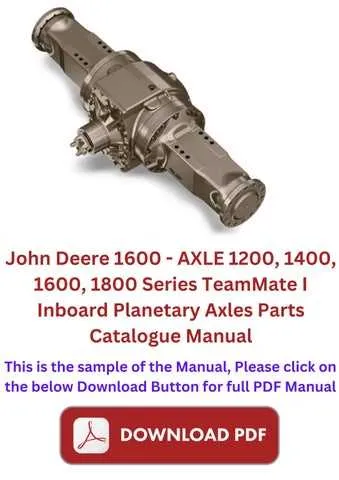 john deere 1600 series ii specs