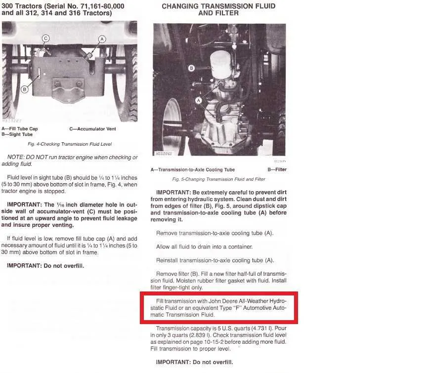 john deere 300 hydraulic oil specs