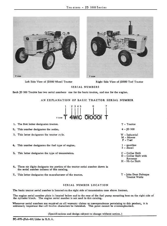 john deere 300p specs