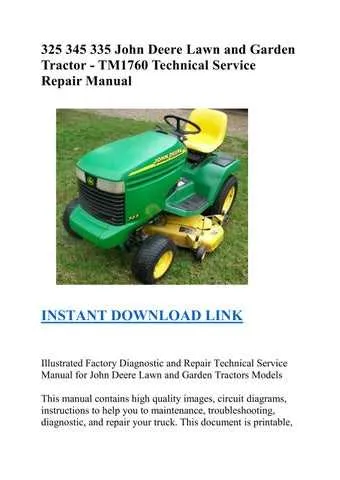 john deere 325 mower specs