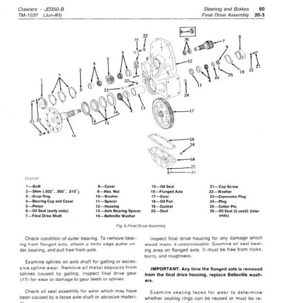 john deere 350 torque specs