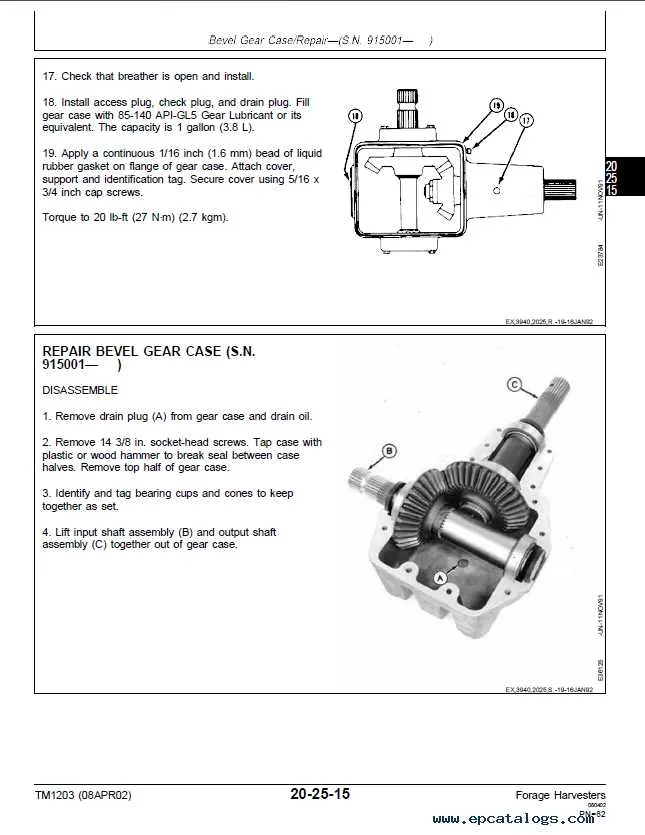 john deere 3940 chopper specs