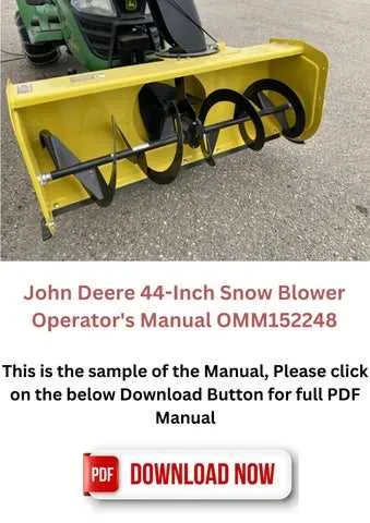 john deere 44 2 stage snowblower specs