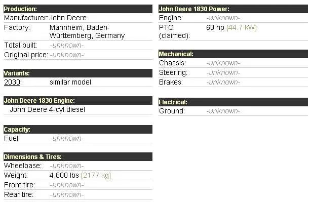 john deere 4800 specs