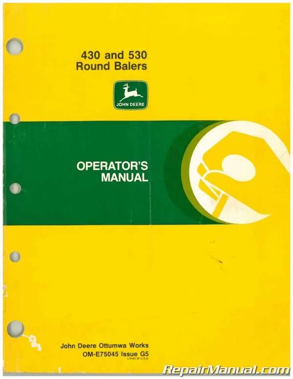 john deere 530 baler specs