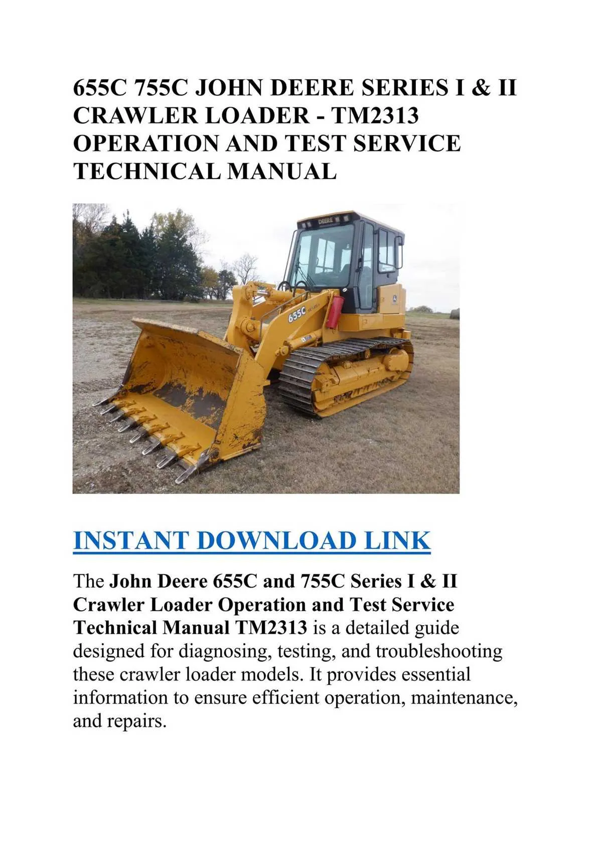 john deere 655c series ii specs