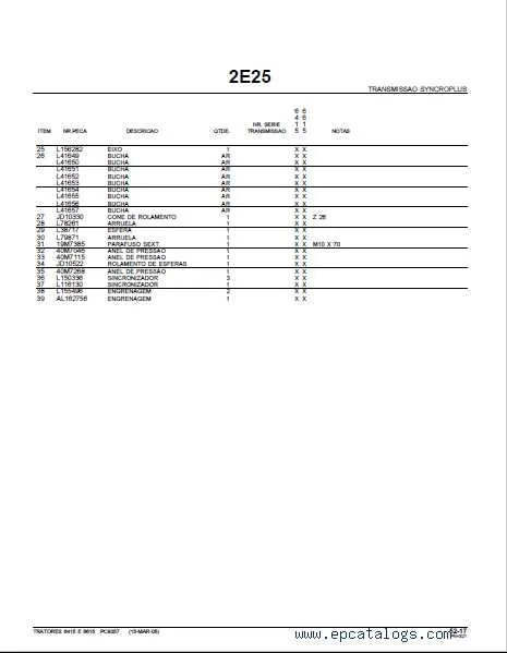john deere 6615 specs