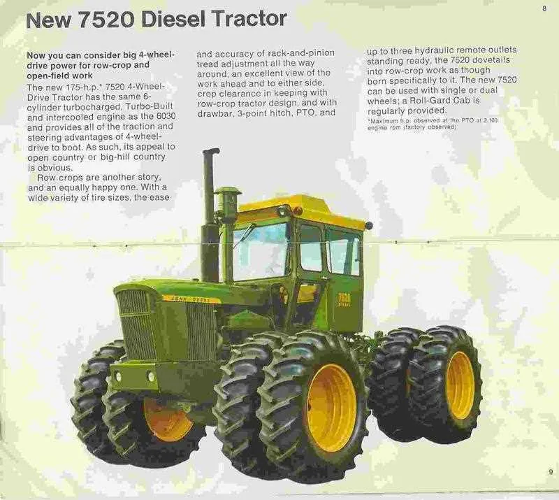john deere 7520 specs