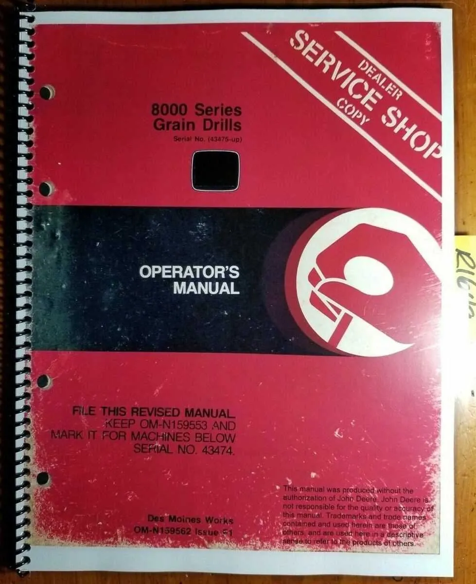 john deere 8250 grain drill specs