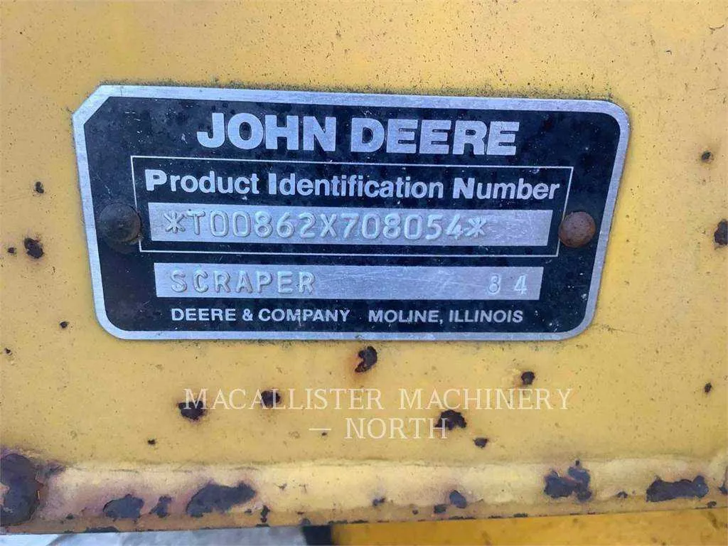 john deere 862 scraper specs