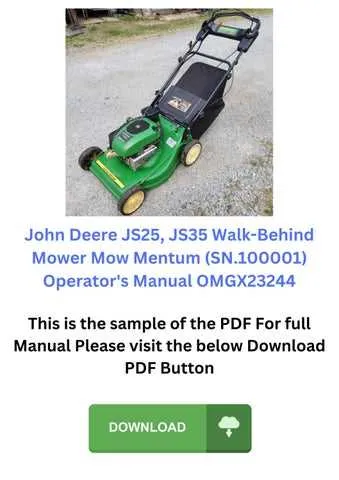 john deere js40 mower specs