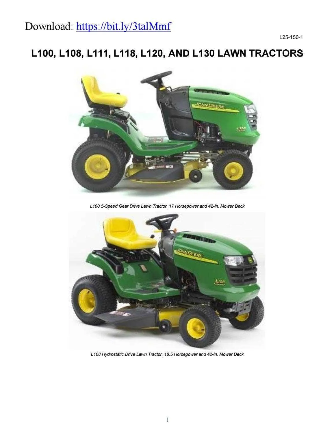 john deere l108 specs john deere l108 specs