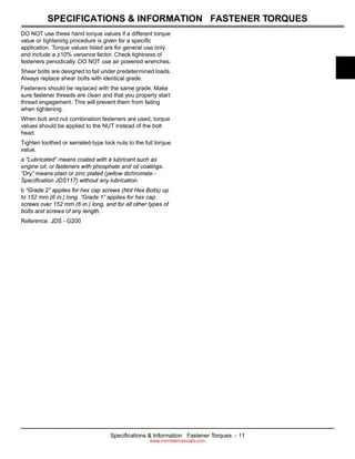 john deere l120 torque specs
