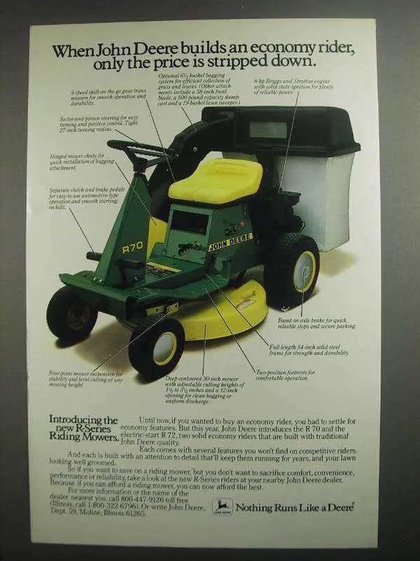 john deere r70 specs