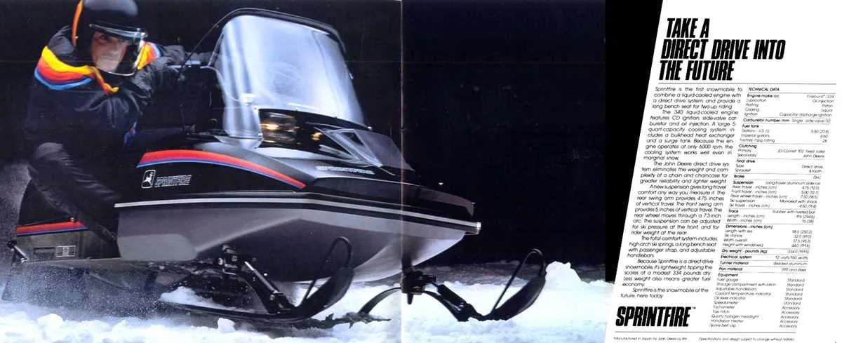 john deere snowmobile track specs