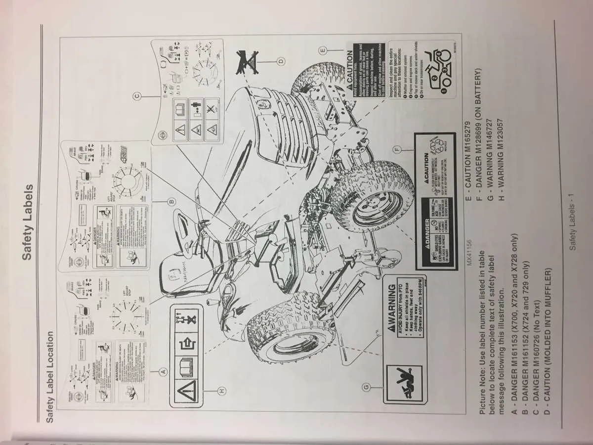 john deere x728 specs