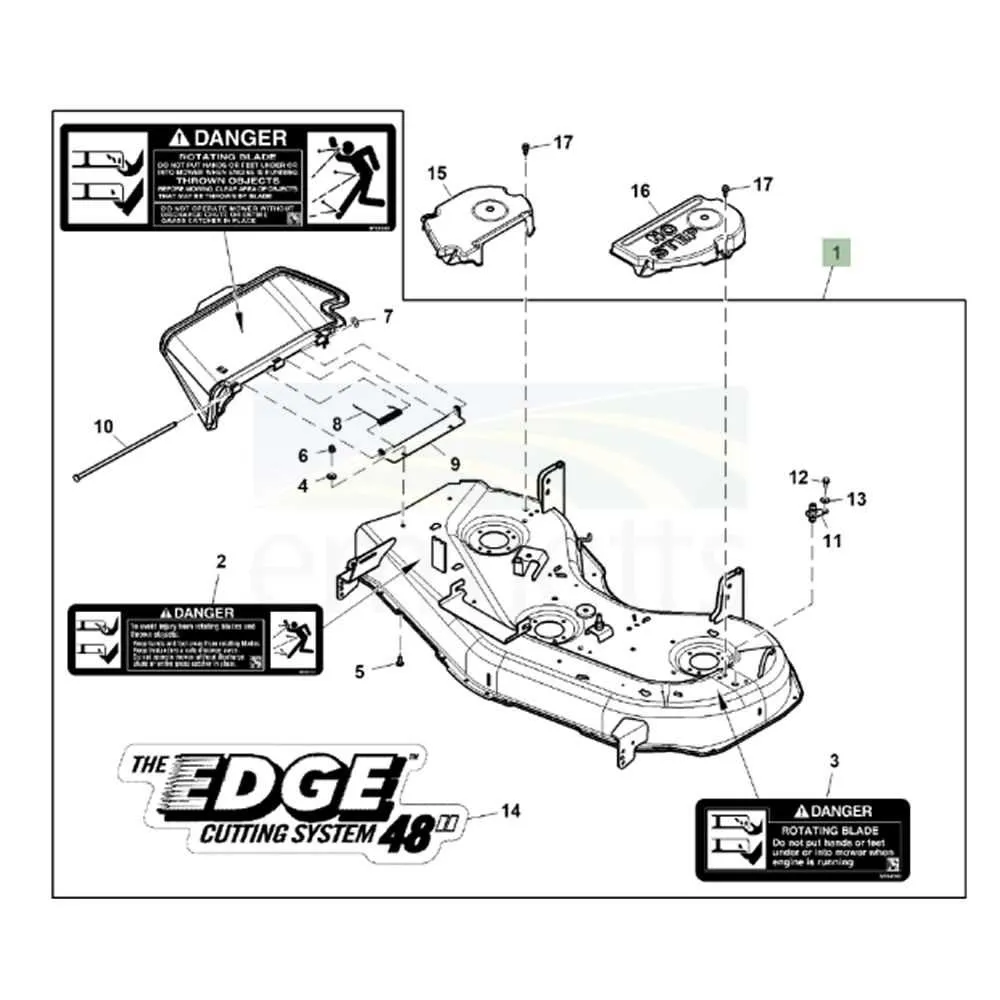 john deere z445 drive belt spec