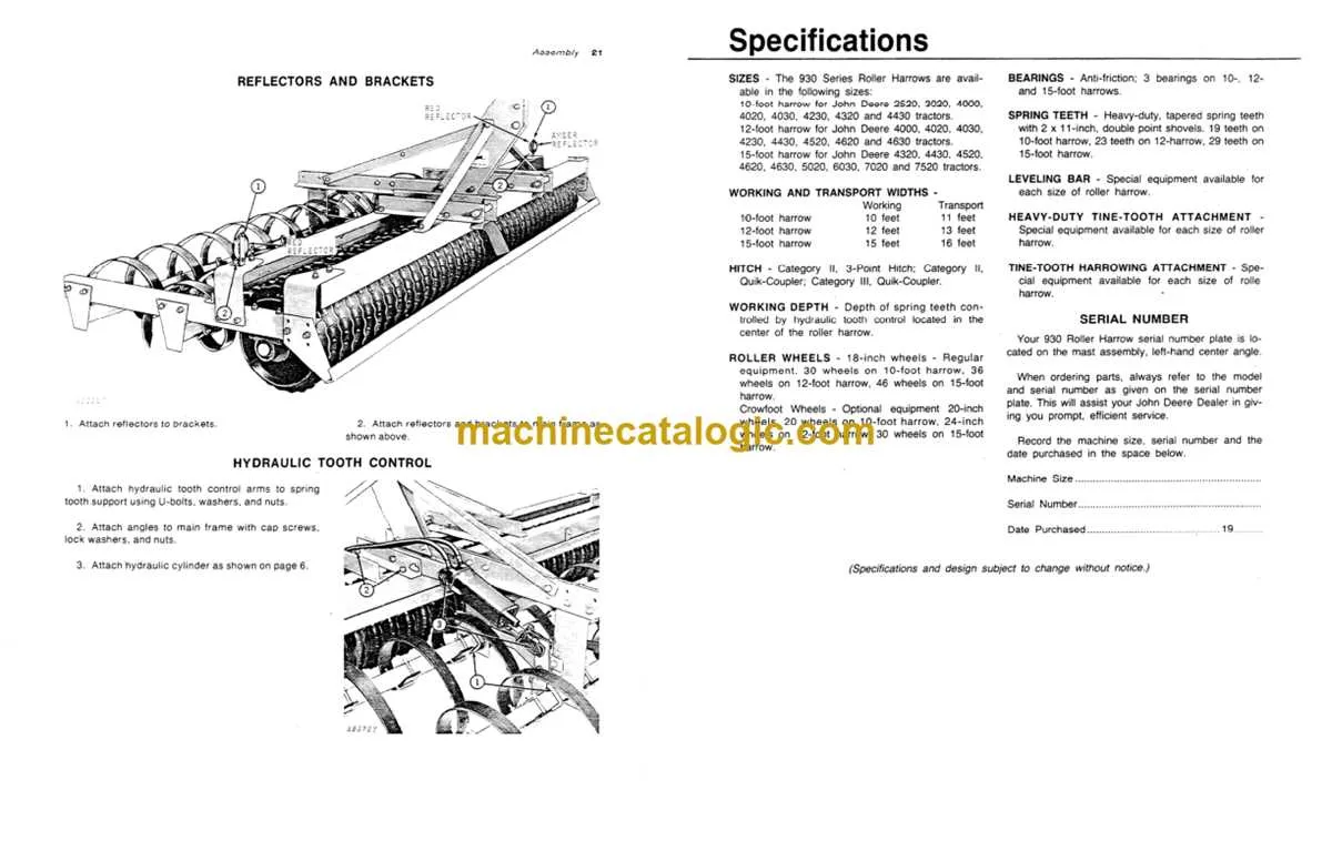 spec john deere 930