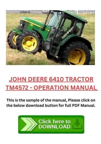 specs on a 6410 john deere tractor