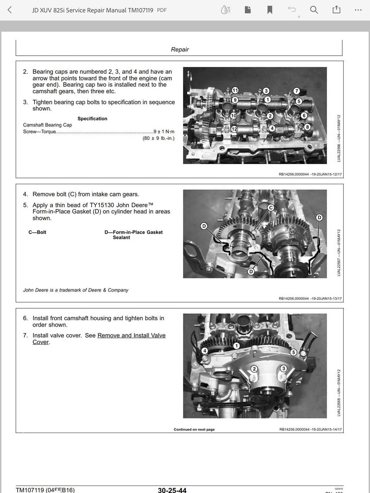 torque specs for john deere gator tires