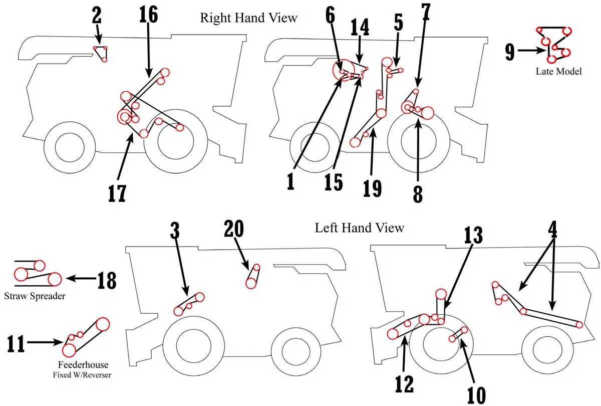 auger light for 9510 john deere combine specs