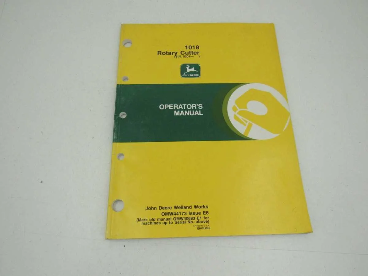 john deere 1018 rotary cutter specs