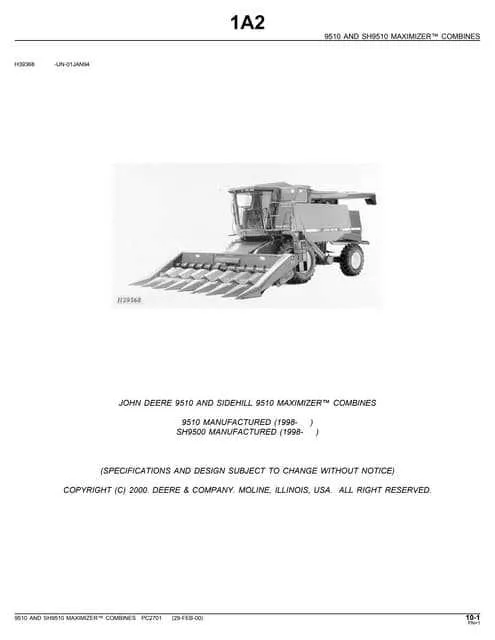 john deere 9510 specs