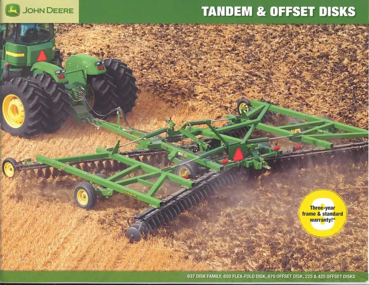john deere 650 disc specs