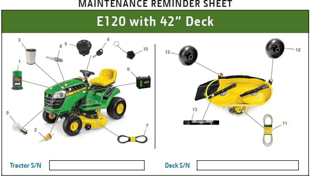 john deere e120 specs