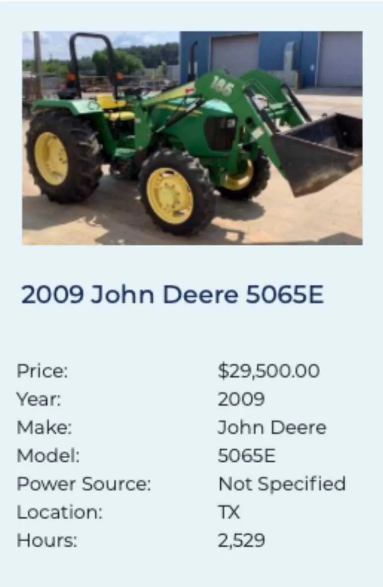 john deere 5065e specs