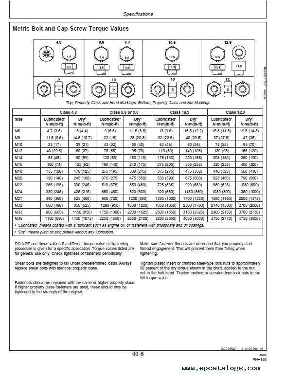 john deere la torque specs