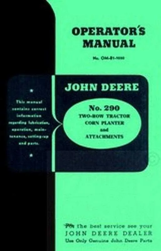 john deere 290 planter specs