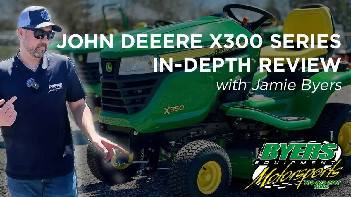 specs for x300 42 in cut john deere