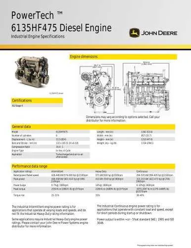 john deere 6135 engine specs