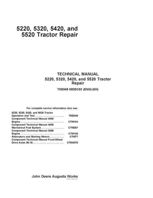 2002 john deere 5520 specs