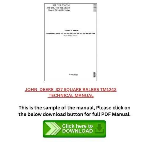 john deere 327 square baler specs john deere 327 square baler specs