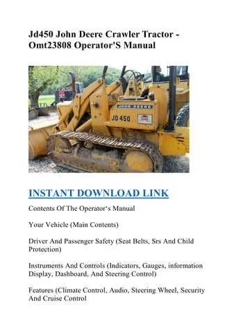 john deer 450 track loader specs