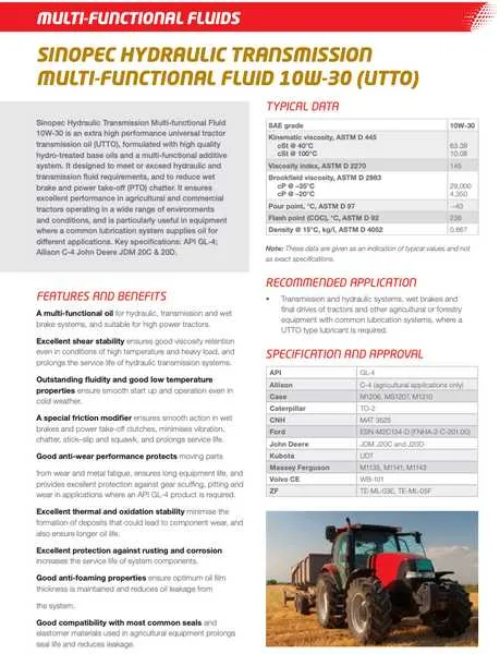 john deer hydralic fluid specs