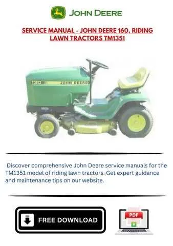 john deere 160 lawn mower specs