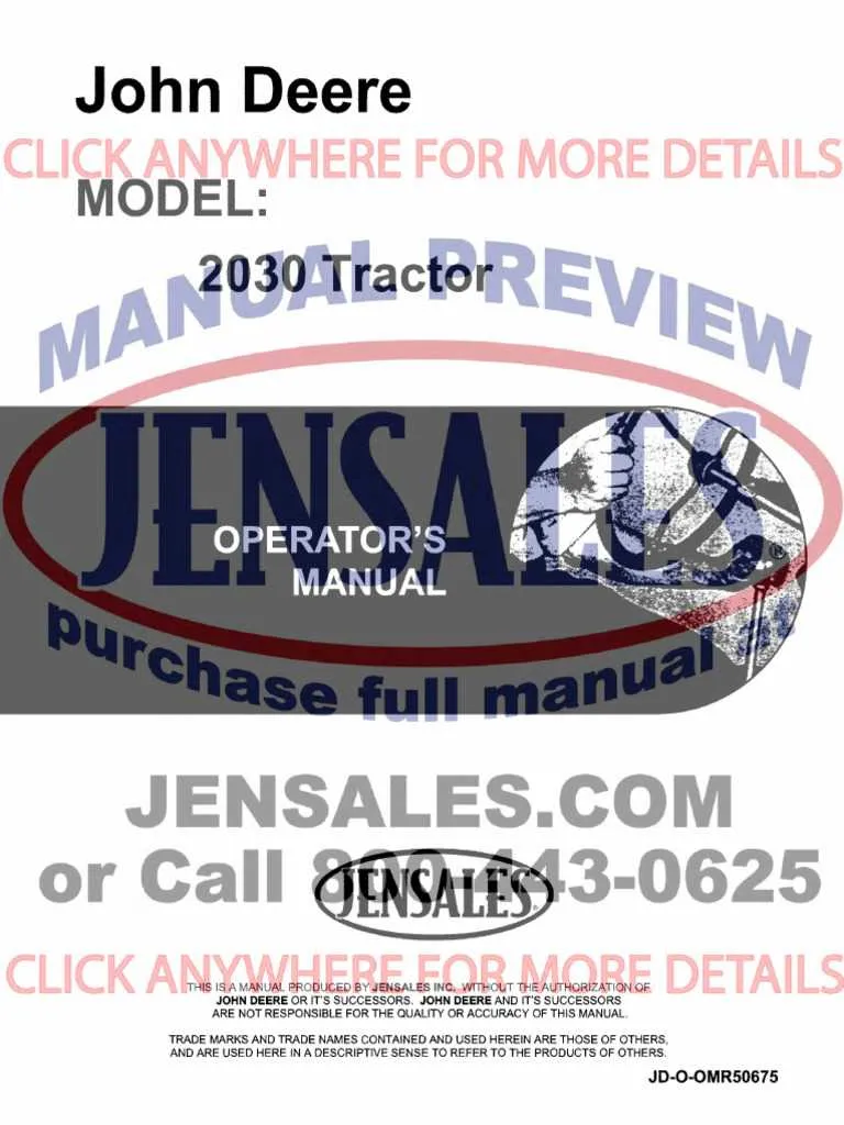 john deere 2030 diesel torque specs