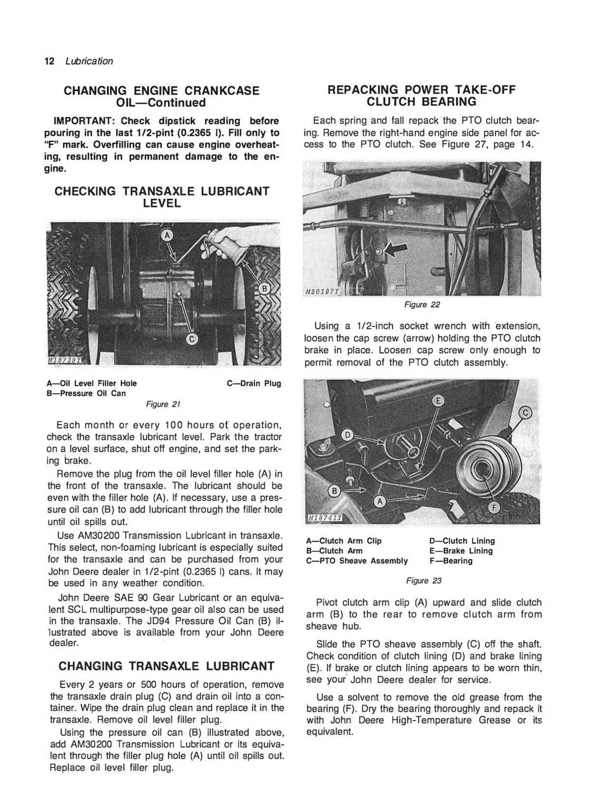 john deere 214 specs